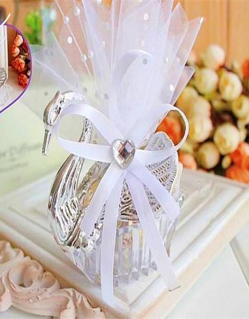 Wedding Favor Boxes Acryl Swan -vormig bruiloft Geschenken Geschenk Candy Gunst Sweetbox Candy -pakket Nieuwe nieuwigheid Wedding Gunsten HOOFDE HOOG QU3040791