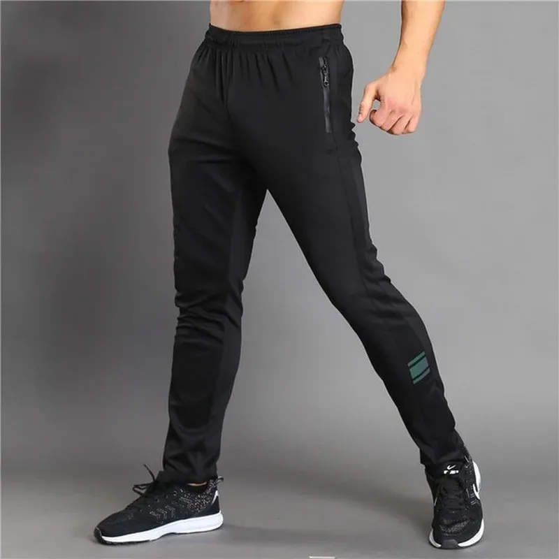 Spodnie oddychające spodnie do joggingu dla mężczyzn, joggery fitness, spodni z kieszenią na suwak, treningowe spodnie, tenis, gra w piłkę nożną