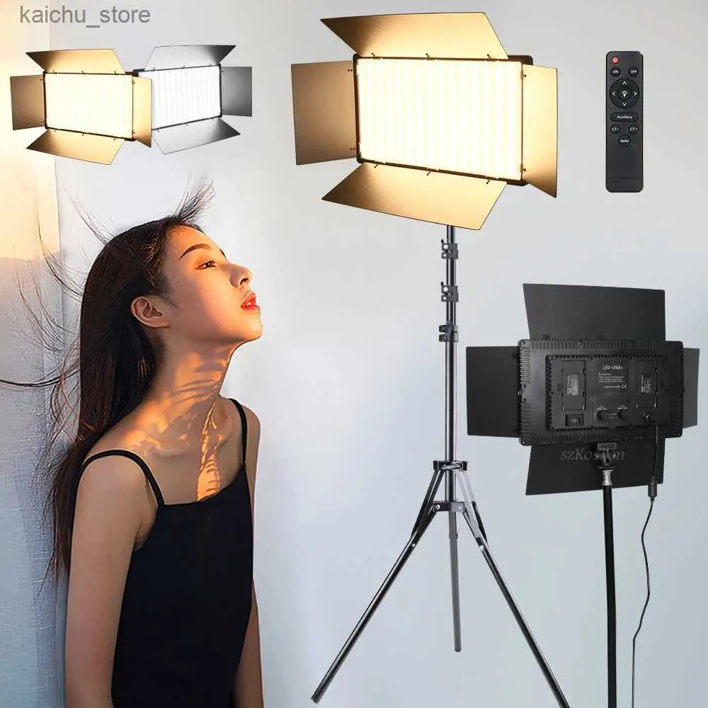 Continuous Lighting LED photo studio lighting recording video lighting photography panel fill light with tripod remote control for YouTube Game Live Y240418
