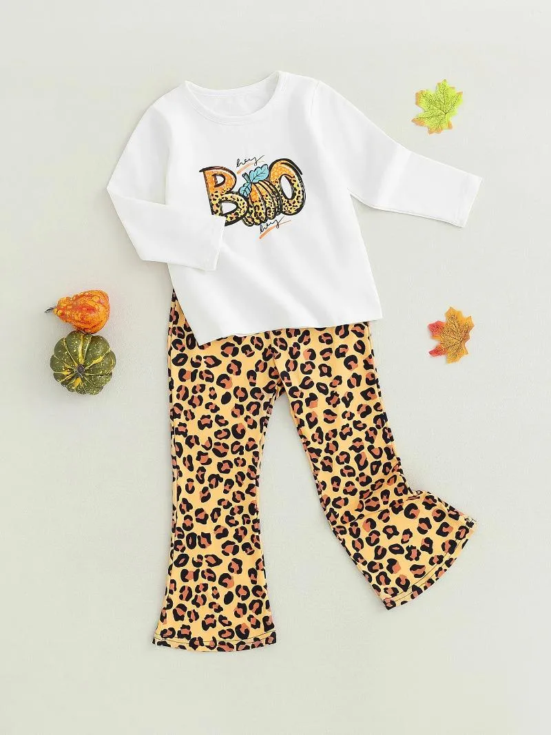 Set di abbigliamento baby boy di halloween costume stampata per zucca con cappello da 2 pezzi.