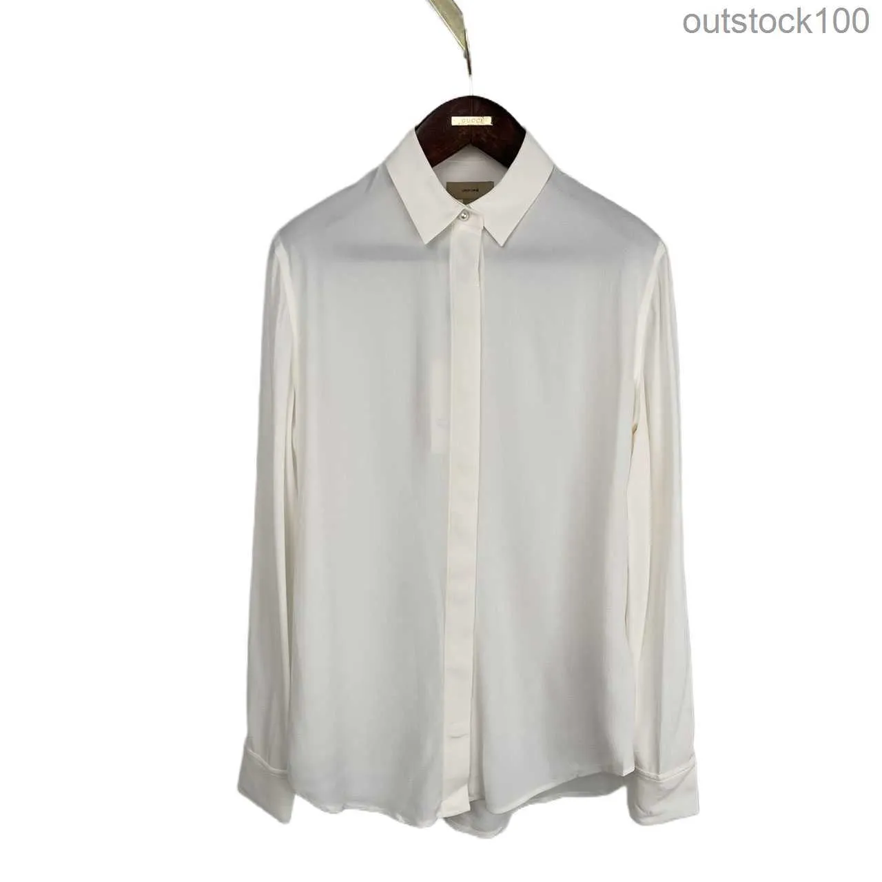 Mode Luxus Buurberlyes Kleidung für Frauen Männer neue weiße Mulberry Seiden Langarm Hemd Damen Luxus mit Markenlogo