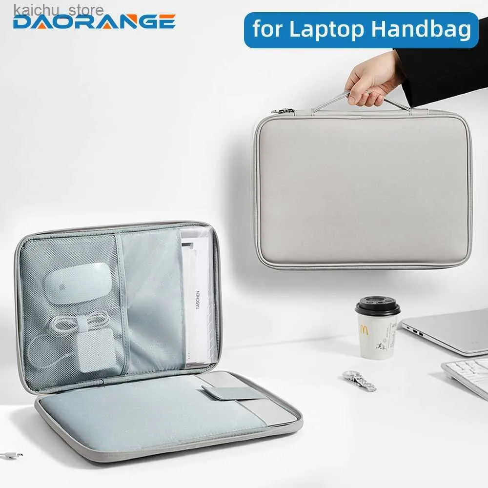 Andere Computerzubehör Laptop -Handtasche für MacBook Air Pro Pu Leder Hülle für Notebook 13.3 14 15 15,6 Zoll 180 Eröffnung Schließende Laptop -Abdeckung Y240418