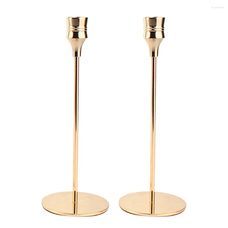 Candle Holders 2pcs Iron Candlestick Holder Elegant Wedding Decor For Living Room