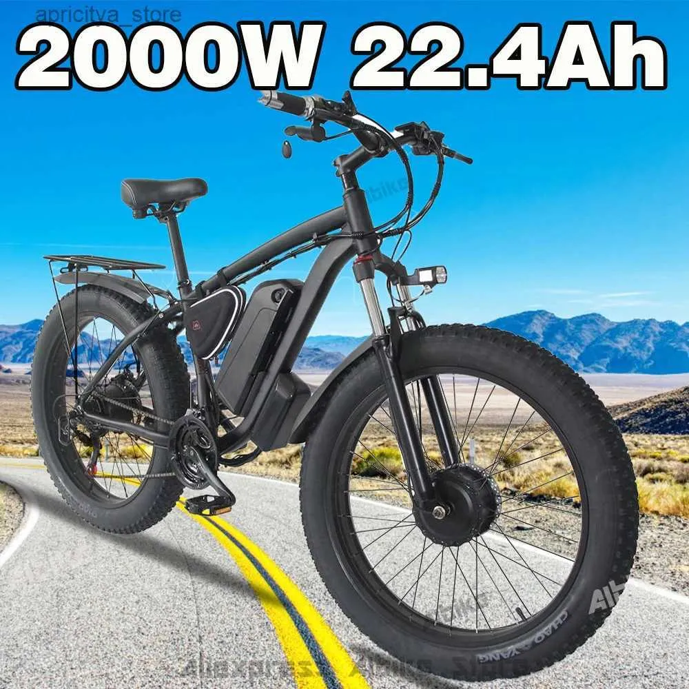 Cyklar 26 fettdäck Ectric Bike vuxna 2000w MOTOR55KM/H EBIKE ROVAB 22AH 48V Batteri 21 Speed ​​Snow Beach Ectric Bicyc L48