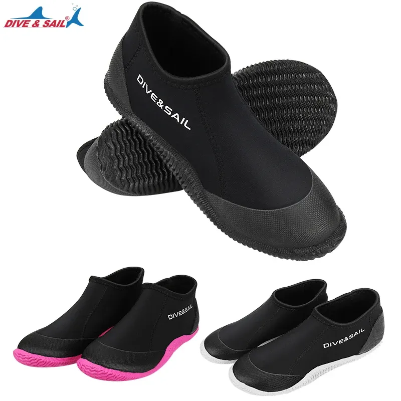 Botas de wetsuits premium neoprene de 3 mm de baixo puxão em sapatos de água, surfando mergulho