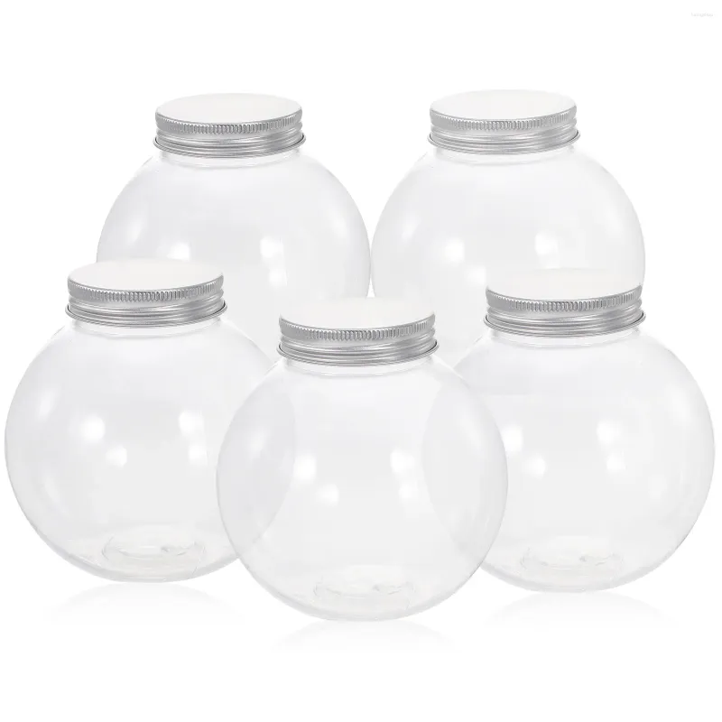 Storage Bottles 5 Pcs Christmas Candy Jar Bottle Ball Shaped Jars Lids Drinks Party Treats Plastic Container Dessert