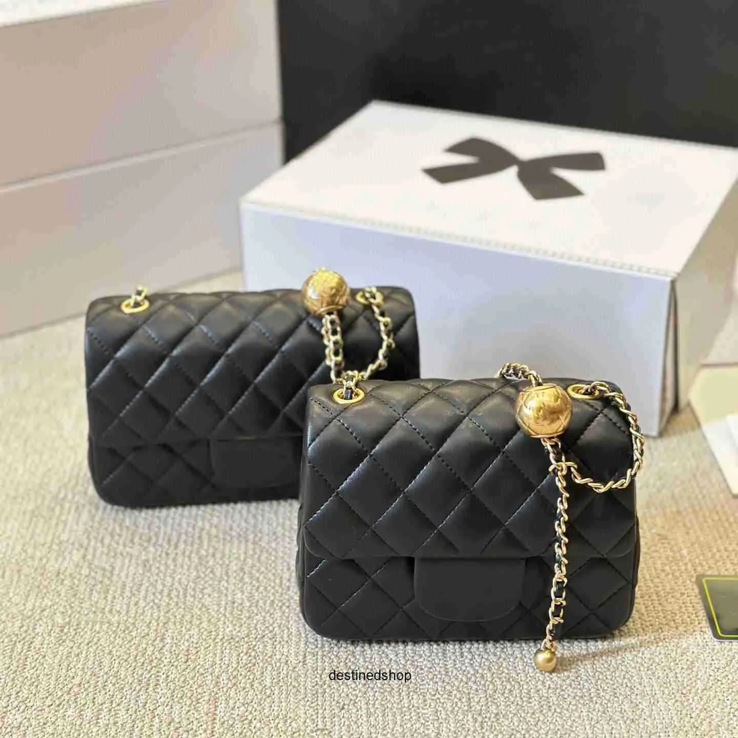 Paris Brand Mini Designer Gold Shoulder Bag With Chain Strap