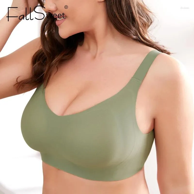 Bras Fallsweet Sexeless sexy per donne biancheria bianche attivo senza filo femmina plus size per dormire