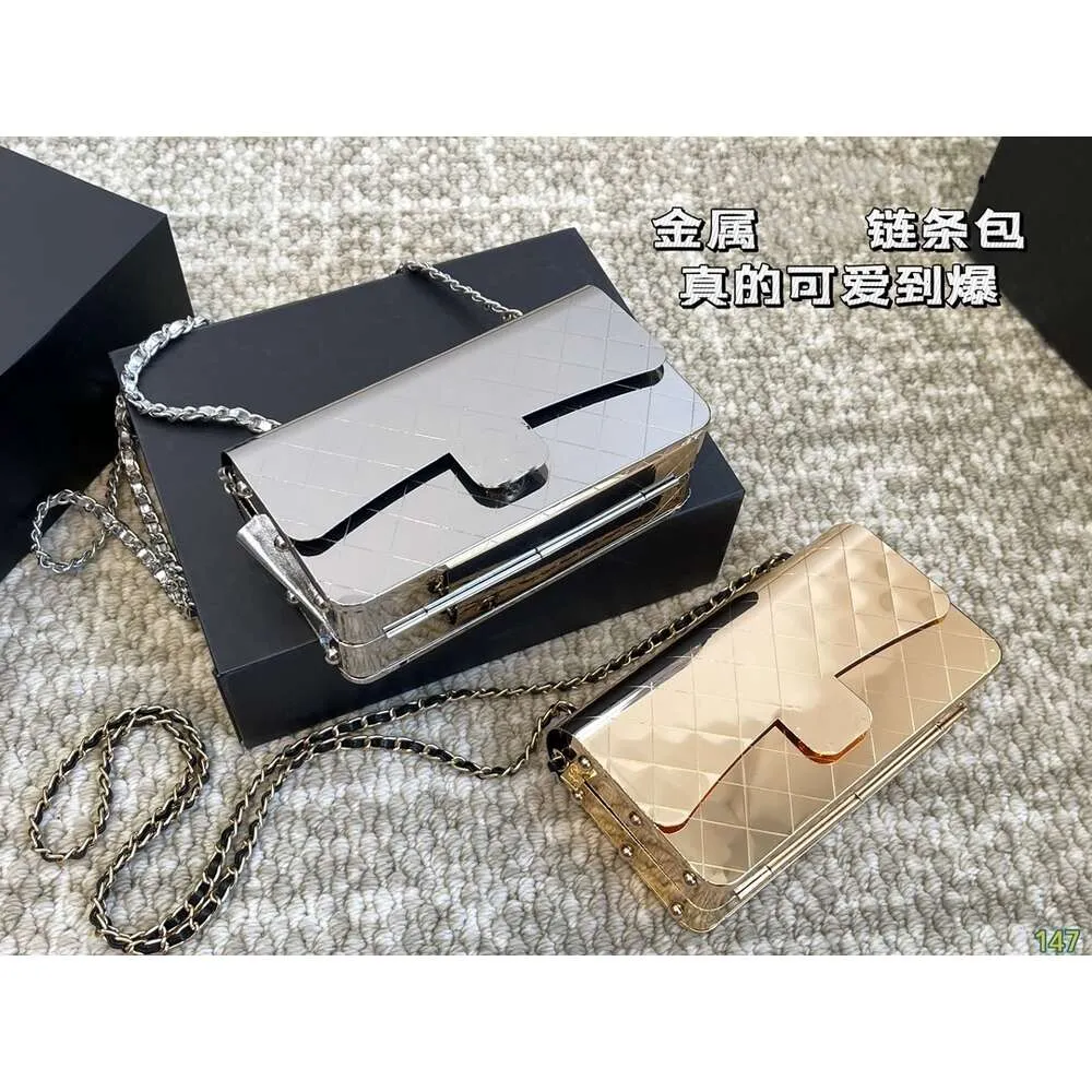 Designer Bag Fashion Square Crossbody Bag Gold Silver Metal Chain Bag With Liner Bag For Woman CYX041803