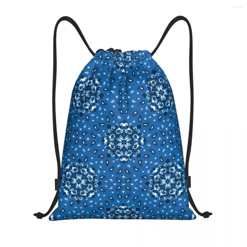 Sacs à provisions boho vintage bandana paisley imprimer sac à crampons femmes hommes portables sports sportives sac à dos de rangement