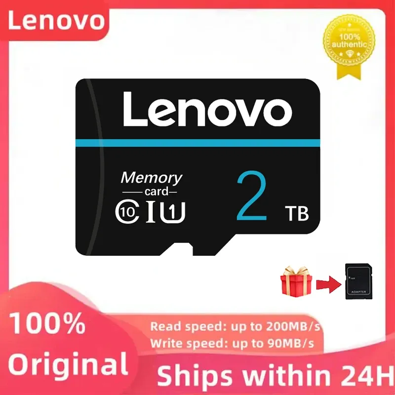 Cards Lenovo Class10 2TB Micro TF SD Card 1TB 512GB 256GB Flash SD Memory Card 128GB Waterproof Cartao De Memoria For Phone/Tablet PC