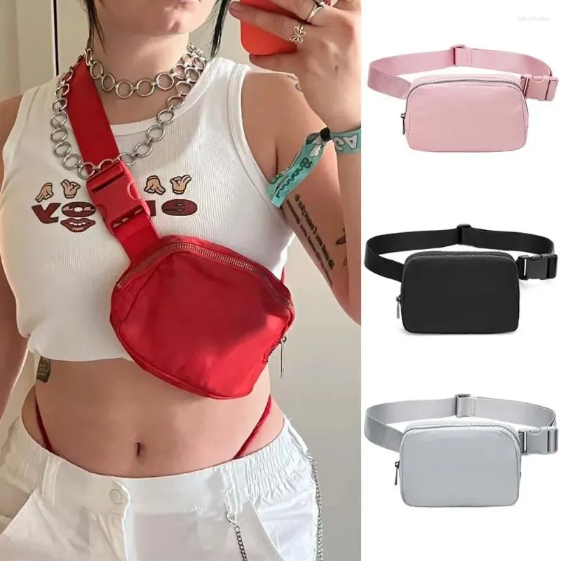 Sacs de taille nylon végétalien Fanny Packs Women Fashion Fashion Simple Pack Outdoor Sac de sport sportif imperméable Feme