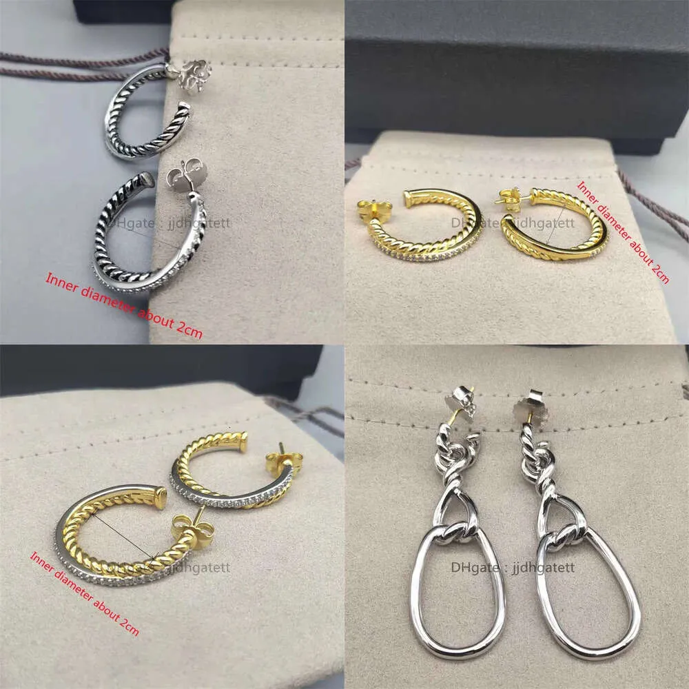 Brincos de ouro jóias de jóias Brincho de mulher bijoux Gancho gratuito de fivela de fivela de fivela de arame Twisted Brincos em Sterling Sier com 14k amarelo esterlg