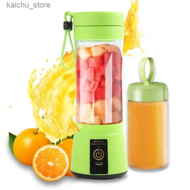 Juicers Portable juice mixer summer personal electric mini bottle household USB 6-blade juice cup machine kitchen Y240418