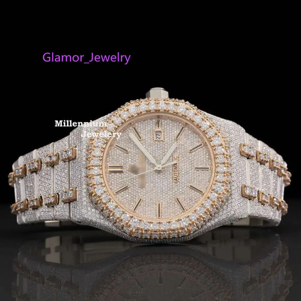 Branded Moisanite Hip Hop Iced Out pour Men Stainls Steel Diamond Wrist montre à prix d'usine