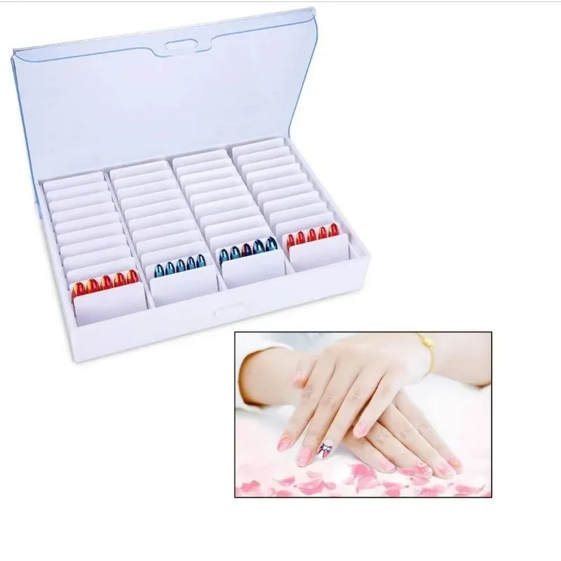 Ny 2024 44 rutnät Fake Nail Tips Color Display Holder For Nails Art Decor and Nail Polish Organization Storage Box är perfekt för Nail Fake