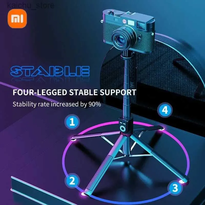 Selfie Monopods Selfie Stick Tripod Bluetooth Tripod Stand with Remote Control Wireless Bluetooth Telescopic Rod Mobile Phone Stand Y240418