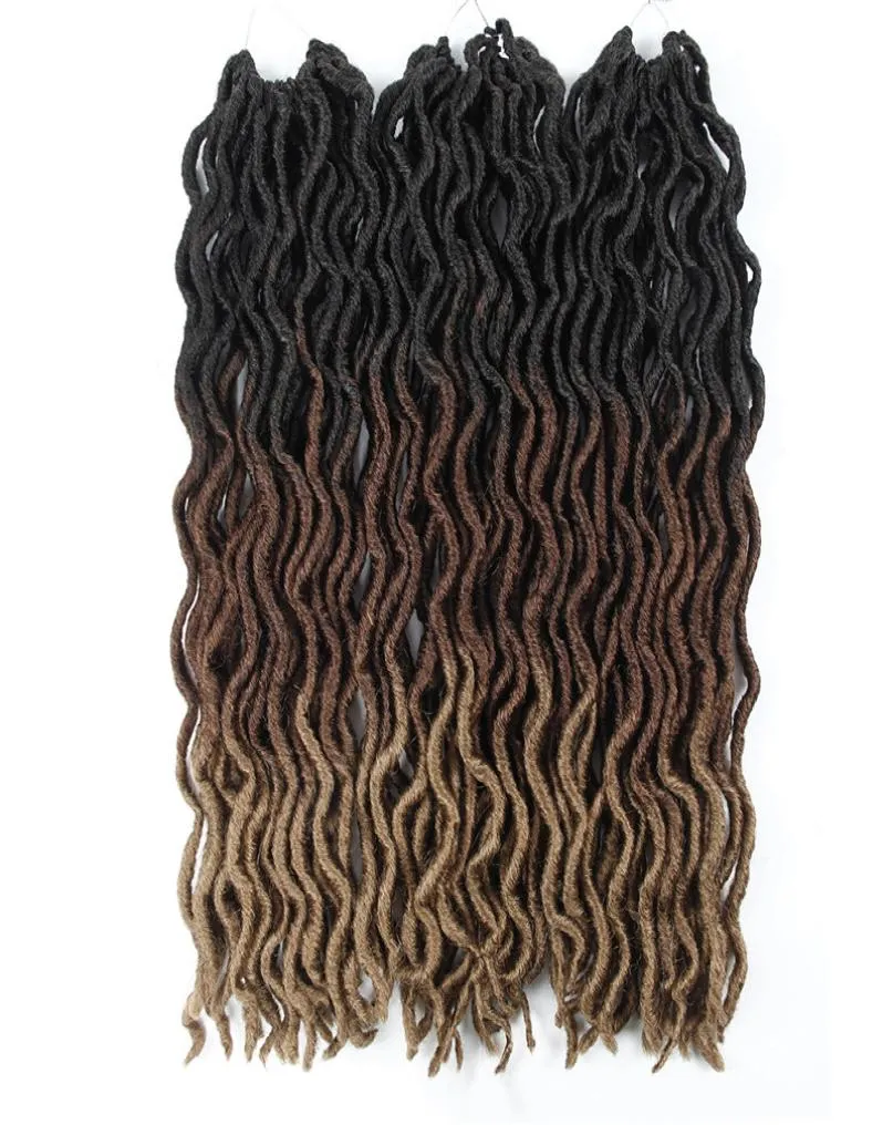 Lans 20inches Soft Dreads Dreadlocks Hair Ombre Curly Crochet Hair Synthetic Braiding Hair Extensions Goddess Faux Locs5805613