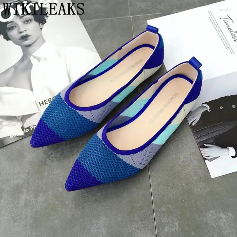 Swobodne buty koreańskie spiczasty palec palców wiosna moda luksusowe projektanci poślizgnięcia się na feminino zapatos comodos de mujer
