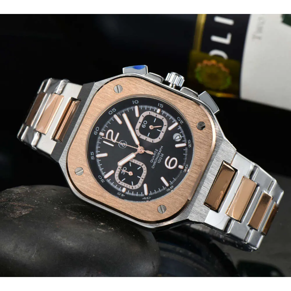 Bell and Ross New Bell Watchs Global Limited Edition Business Business Chronograph Ross Luxury Date Fashion Casual Quartz Mens Watch B03 Высокое качество