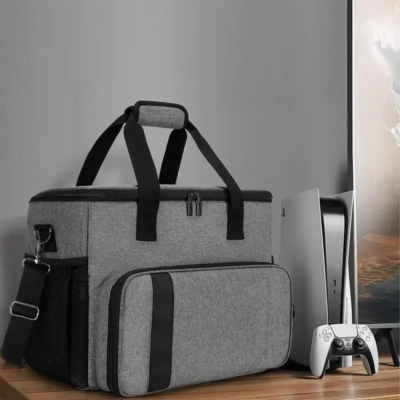 Casos Bolsa de console de jogos para PS 5 Travel Travel Transporte de caixa Bolsa de proteção de casca dura com vários bolsos