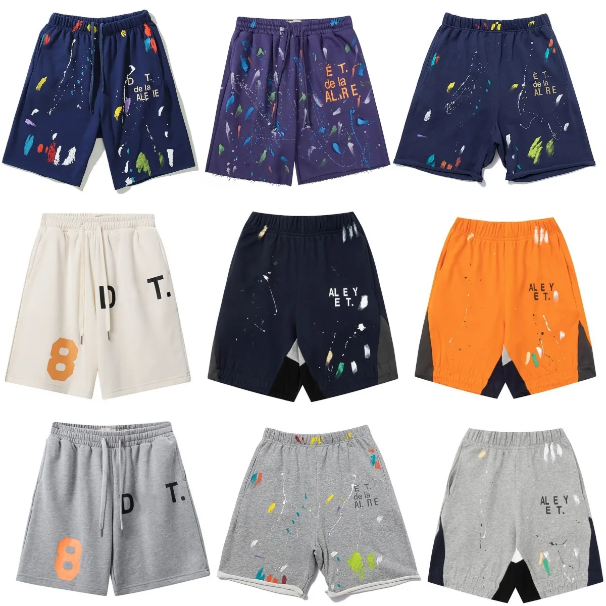 Designer Shor for Men Short GalleryDept Shor Carta feminina impressão Sporwear Basketball Praia correndo Fiess High Street Ins Retro Old US Szie Mens Spor