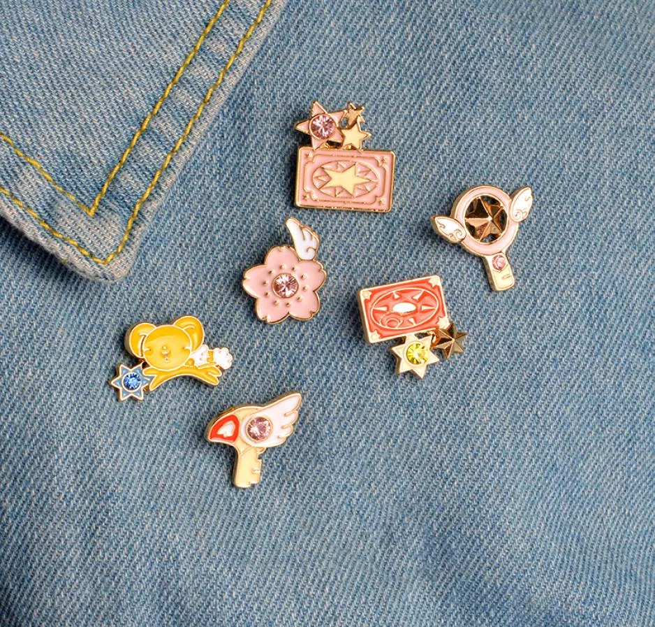 Carte Captor Sakura Brooches Kero Sword Kinomoto Star Wand Key ENAMEL PIN BADGE BATTEAU ANIME Japonais 3480007