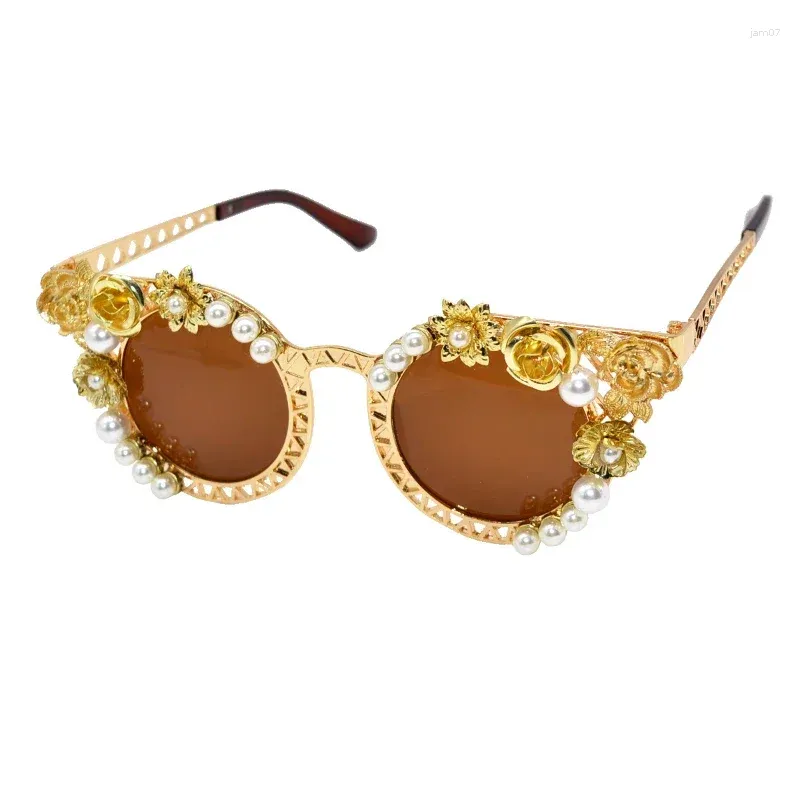 Okulary przeciwsłoneczne 2024 barokowe dzieci kryształy seksowne dziewczęta okulary przeciwsłoneczne szkiełki dziecięce na imprezę feminino