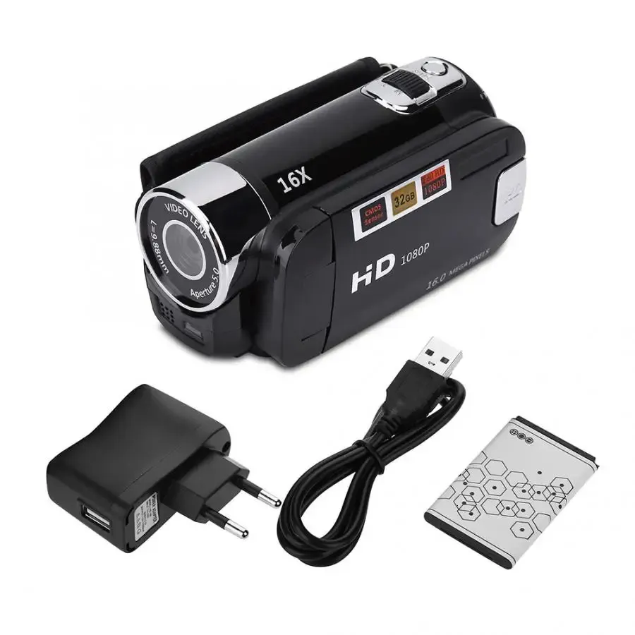 16MP 16x HD Digital Camterino 720p Videocamera completa Camera da 270 gradi Schermo di rotazione Scatto Night Zoom 240407