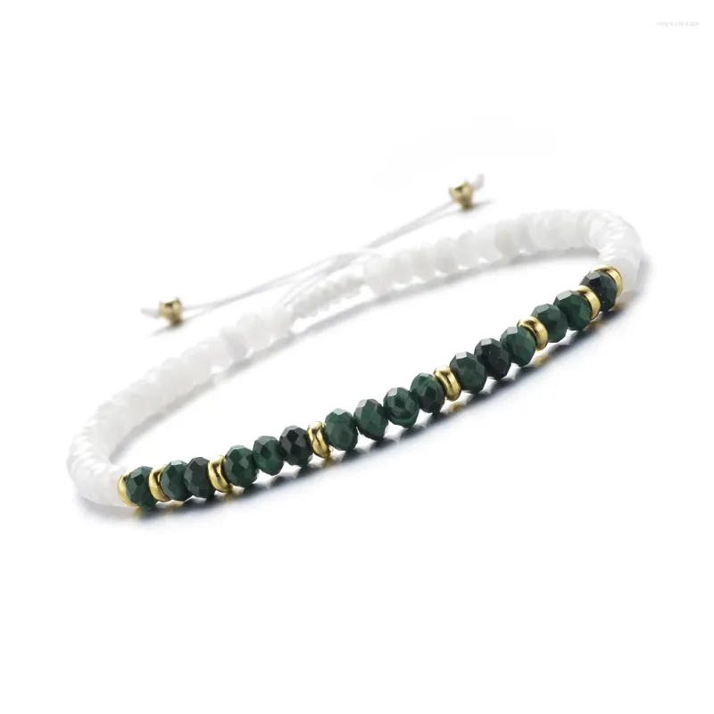 Strand 3x4mm Fede sfaccettata di rondella Moonstone e Sodalite Malachite africano turchese africano pietra naturale bracciale regolabile