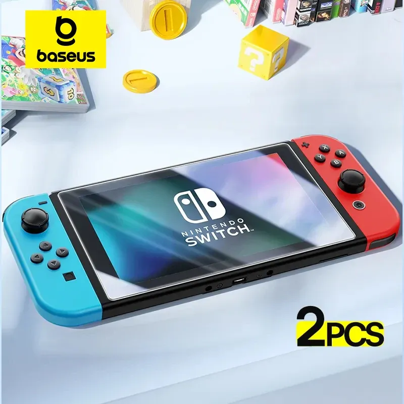 Gracze Baseus 2PCS Ochronne szkło temperowane dla Nintend Switch 2019 Film ochraniacza ekranu dla Nintendos Switch NS OLED Glass