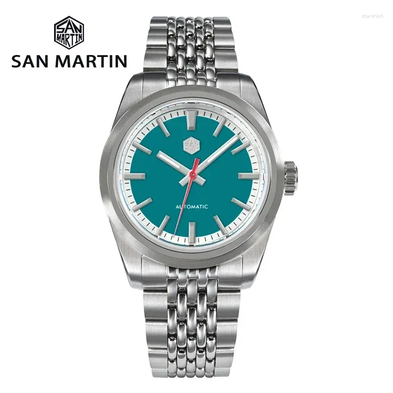 손목 시계 San Martin Watcher Men 37mm 스포츠 시계 NH35 Movement Automatic Mechanical Sapphire Glass 200m 방수 Luminous Reloj