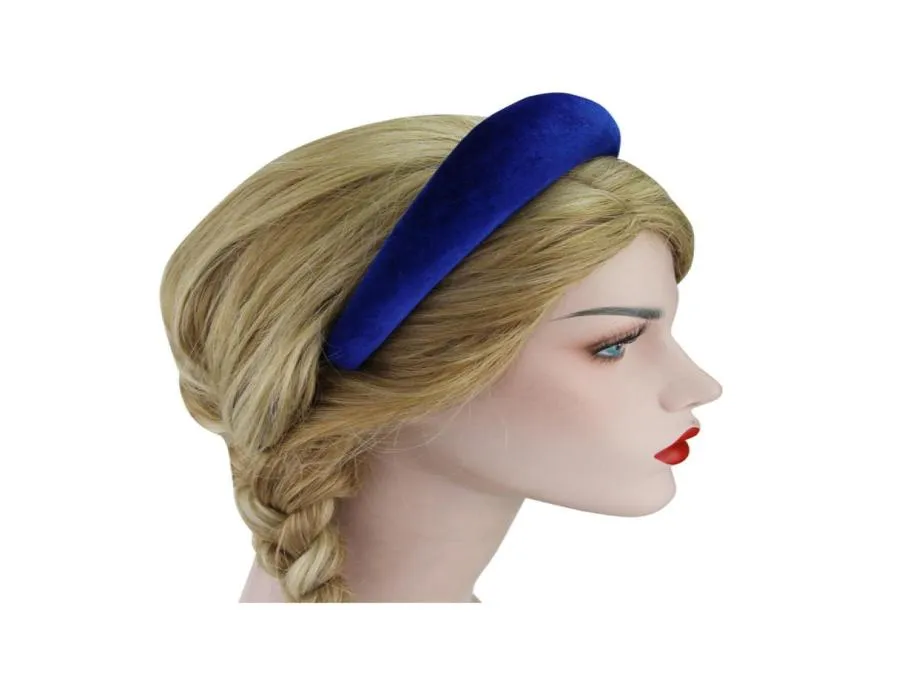 Grube aksamitne kobiety opaski na głowę Akcesoria do włosów opaska na głowę moda na nakrycia głowy o szerokości 4 cm plastikowe opaski do włosów dla 8394795