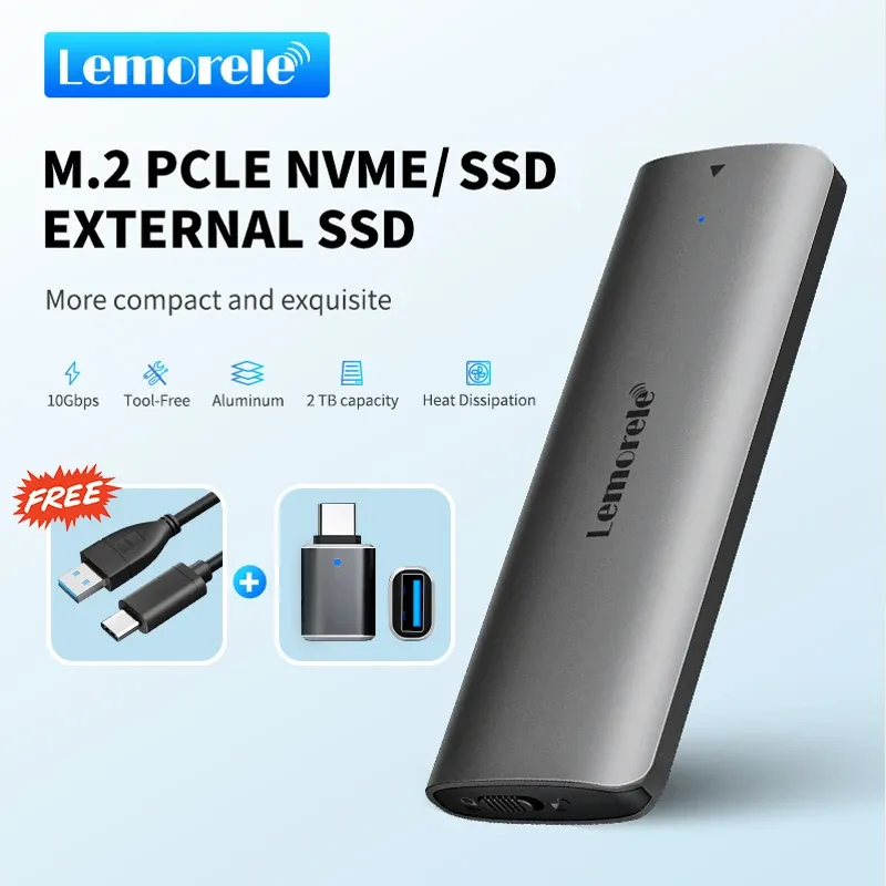 Cinete Lemorele SSD Cinete M.2 NVME USB 3.1 10GBPS PCIE M.2 SSD Caso de caja externo para disco duro externo M/B+M Clave M.2 SSD