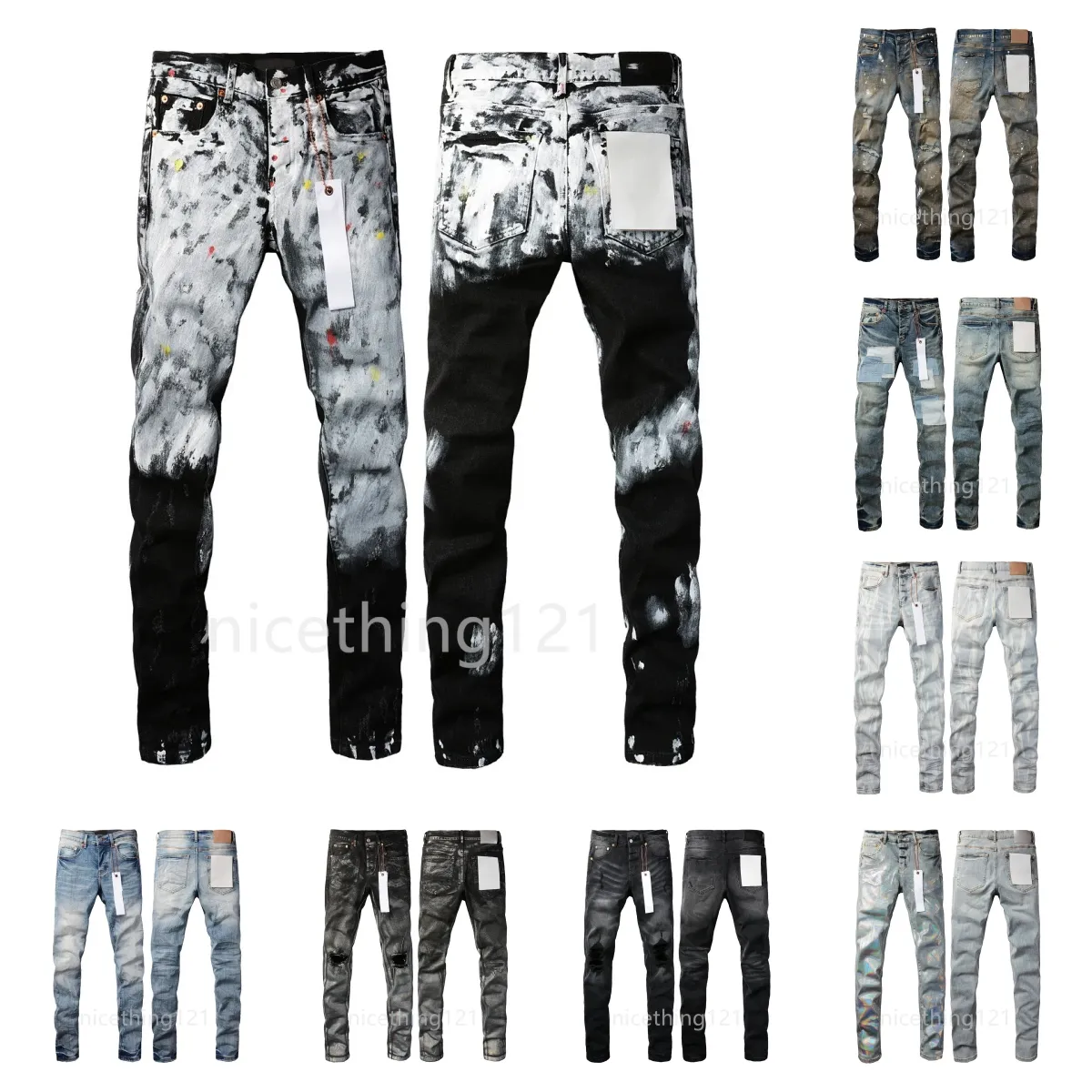 lila jeans magra jeans för män deser pant denim byxor mens jeans designer jean män svarta byxor av hög kvalitet rak design retro streetwear