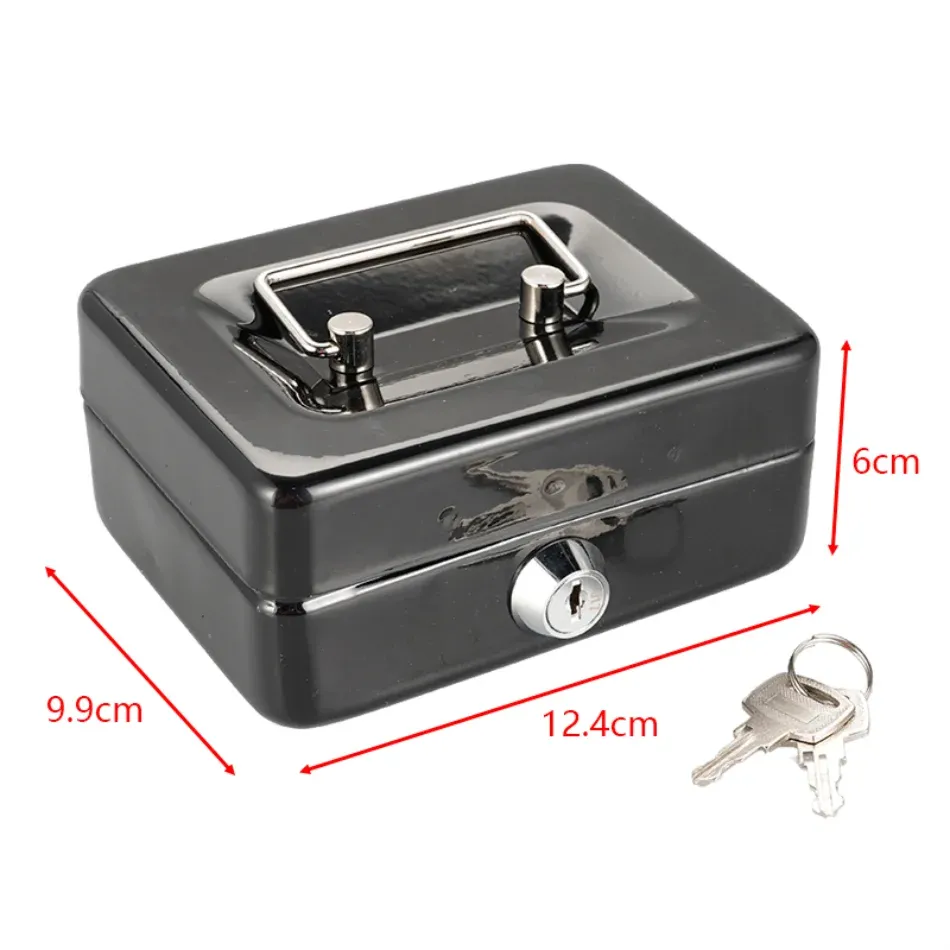Protable Key Safe Box Lockbox Locker Mini Steel Piggy Bank Safety Box ...