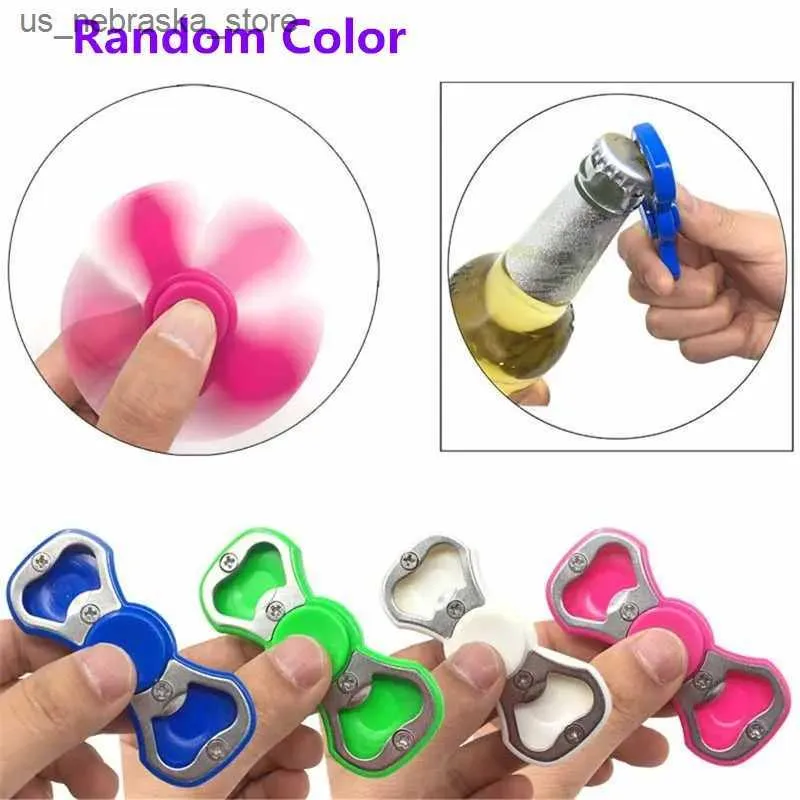 Novelty Games Beer bottle opener rotator EDC manual rotator bar tool beverage opening Fidget rotator pressure reducing childrens toy Q240418