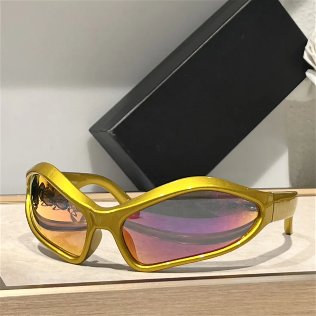 Zonnebrillen voor mannen dames 0314 modeontwerper zomer avant-garde bril catwalk casual stijl casual stijl anti-ultraviolet uv400 cr39 acetaat buitenaards frame glazen willekeurige doos