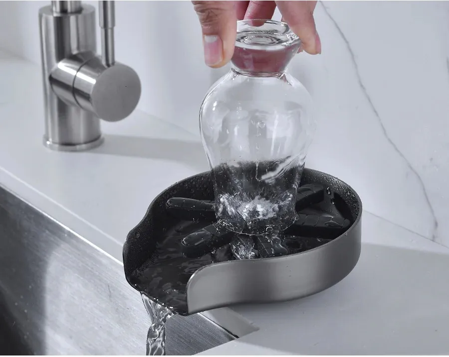 Tazza da bar riselato in vetro tazza automatica strumenti da cucina gadget utensili speciali strumenti di lavaggio per la lavabo della lavagna rondella cucina 240415 240415