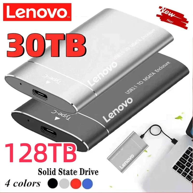 RECCIALE LENOVO HDD esterno USB 3.1 Typec 500 GB Rimovibile portatile SSD 16T 10T 8T Aggiornamento di espansione Aggiornamento Dispositivi di archiviazione disco ad alta velocità