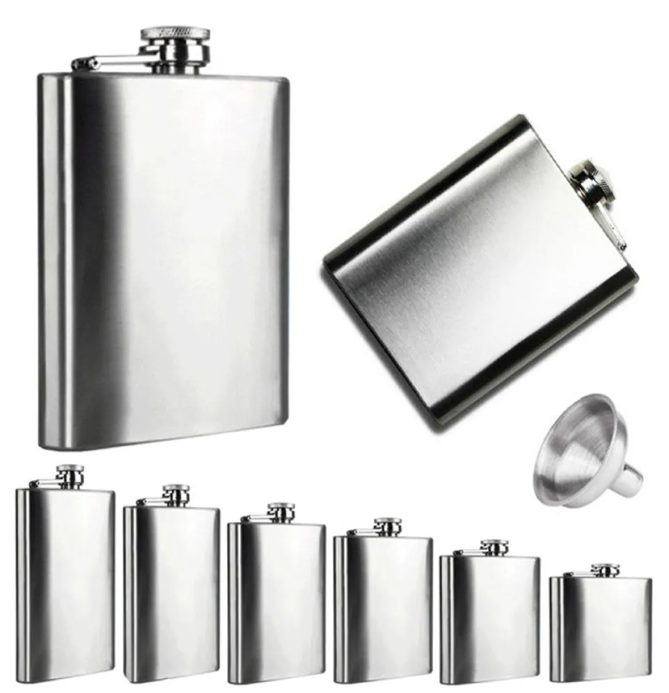 Boom Moda 6 Tamanhos 4oz10oz O aço inoxidável Bolso Hip Flask Retro Whisky Flask Liquor Treff com funil em vovotrade2809709