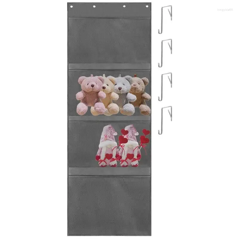 Storage Bags Hanging Organization Stuffed Animal Bag Household Supplies For Children Kids Bedroom Nursery Toy Doll Holder