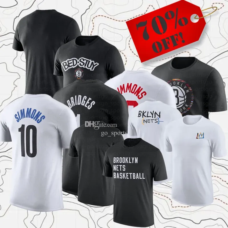 Topstees Men Femmes Fans de marque Shirts de basket-ball 1 Mikal Bridges 10 Ben Simmons Tops Tees Adult Lady Sport Sport Sport à manches courtes Tshirt American Str