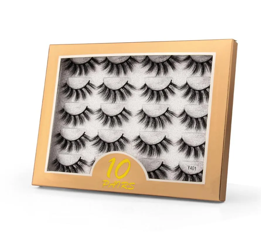 10 pairsset mink false eyelashes natural long Thick fake 3d volume soft lashes eyelash extension with box8200278