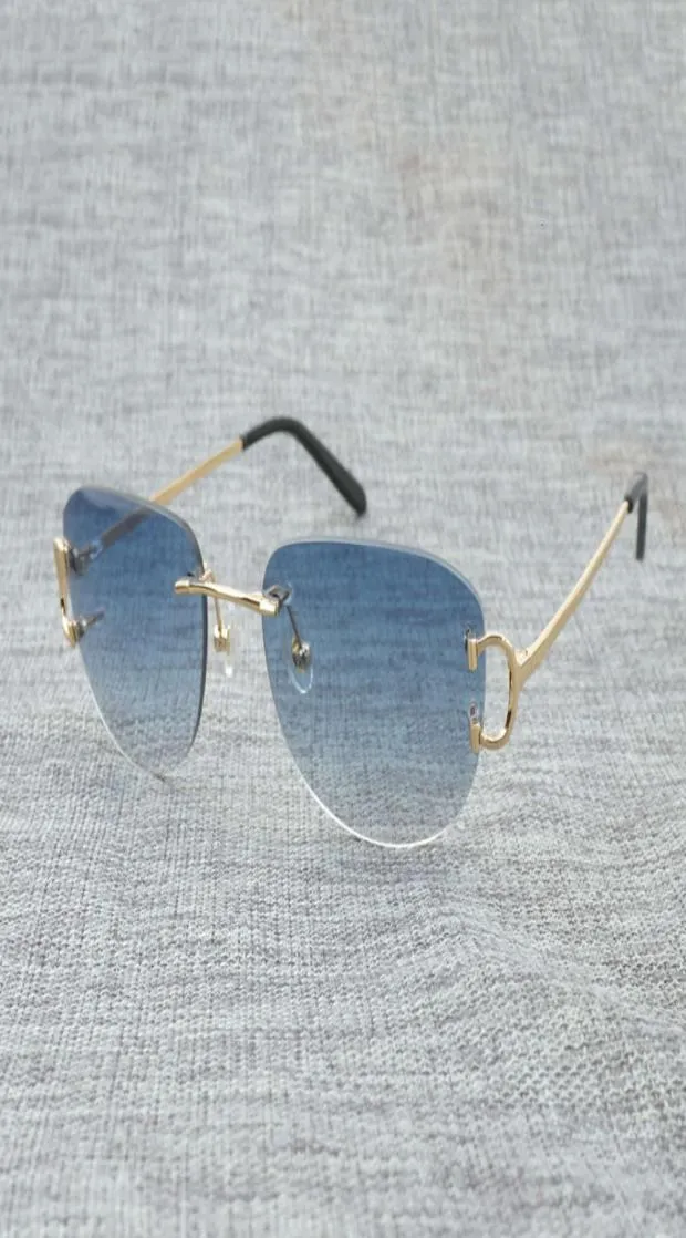 Vintage Rimless C Wire Solglasögon Män Egyar Women For Summer Luxury Eyeglasses Men Glasses Frame Oculos de Sol Las Gafas1590284