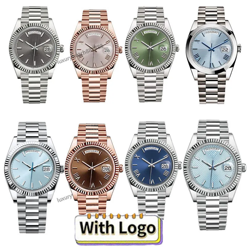 Męskie zegarek Day Watches Wysokiej jakości 41 mm Rose Gold Automatyczny ruch mechaniczny Prezydent Sapphire Sapphire Watches Original Box Designer Watch