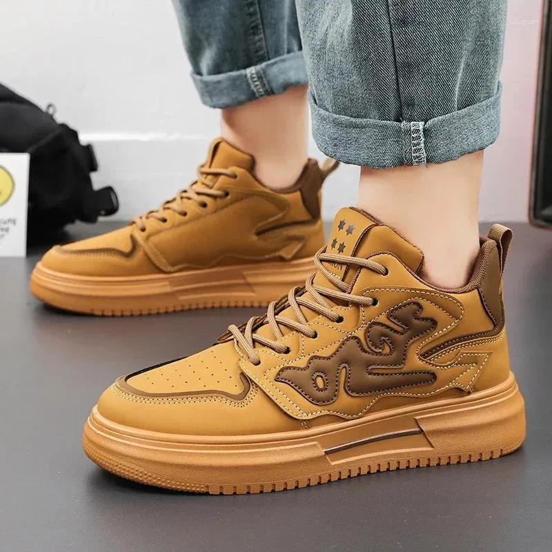 Casual Shoes Fashion Tooling Men Autumn Lace-up Sneakers Outdoor Work Platform Non-slip Trekking For Zapatillas
