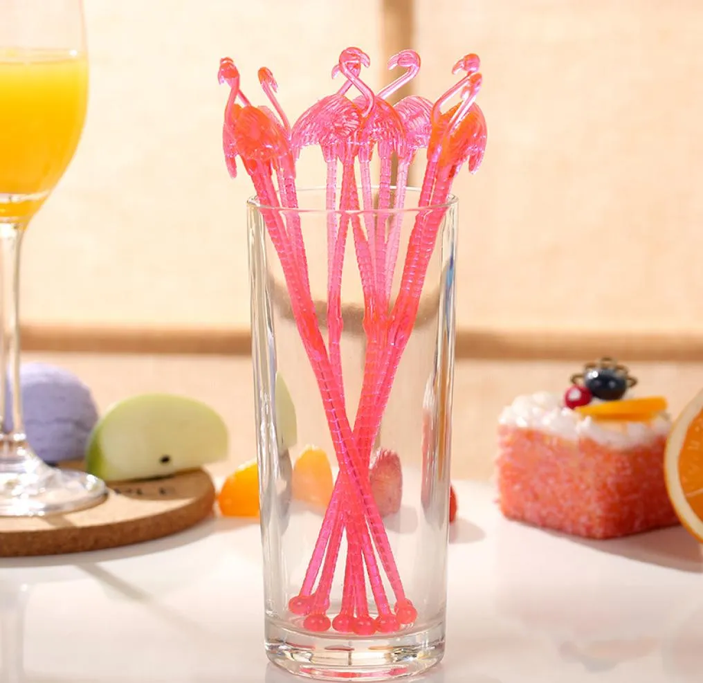 Outils de bar Flamingo Forme Swizzle Stickzle Stick Milk Tea Café Plastique Sticks Sticks Creative Muddler Muddler Cute Pink 0 15C3453566