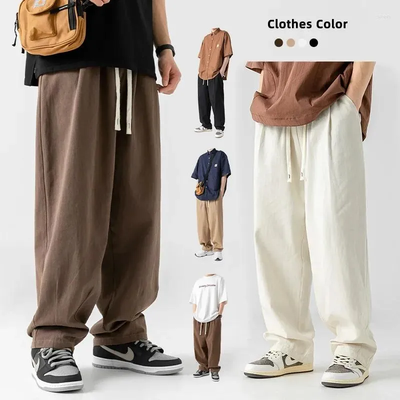 Herrenhosen drapierte Sportarten lässiger japanischer Stil von Baumwoll Frühling und Herbst Retro Streetwear Hunderte lose Jogger Männer