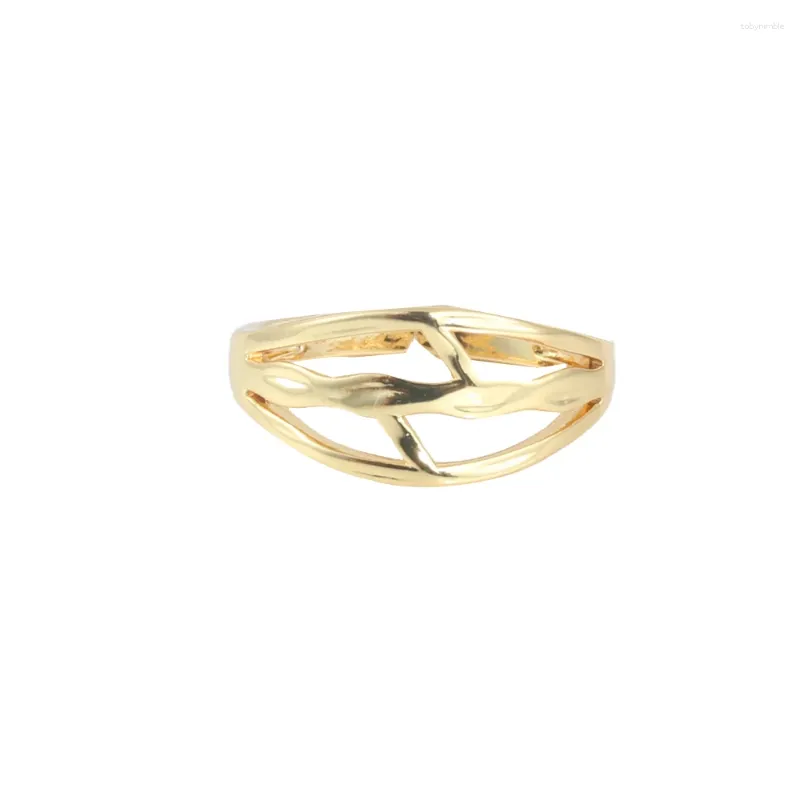 Anelli a grappolo gioielli Minimalist Metal Gold Colore Open Apertura Placca per donne Bague versare Regalo Femme Party